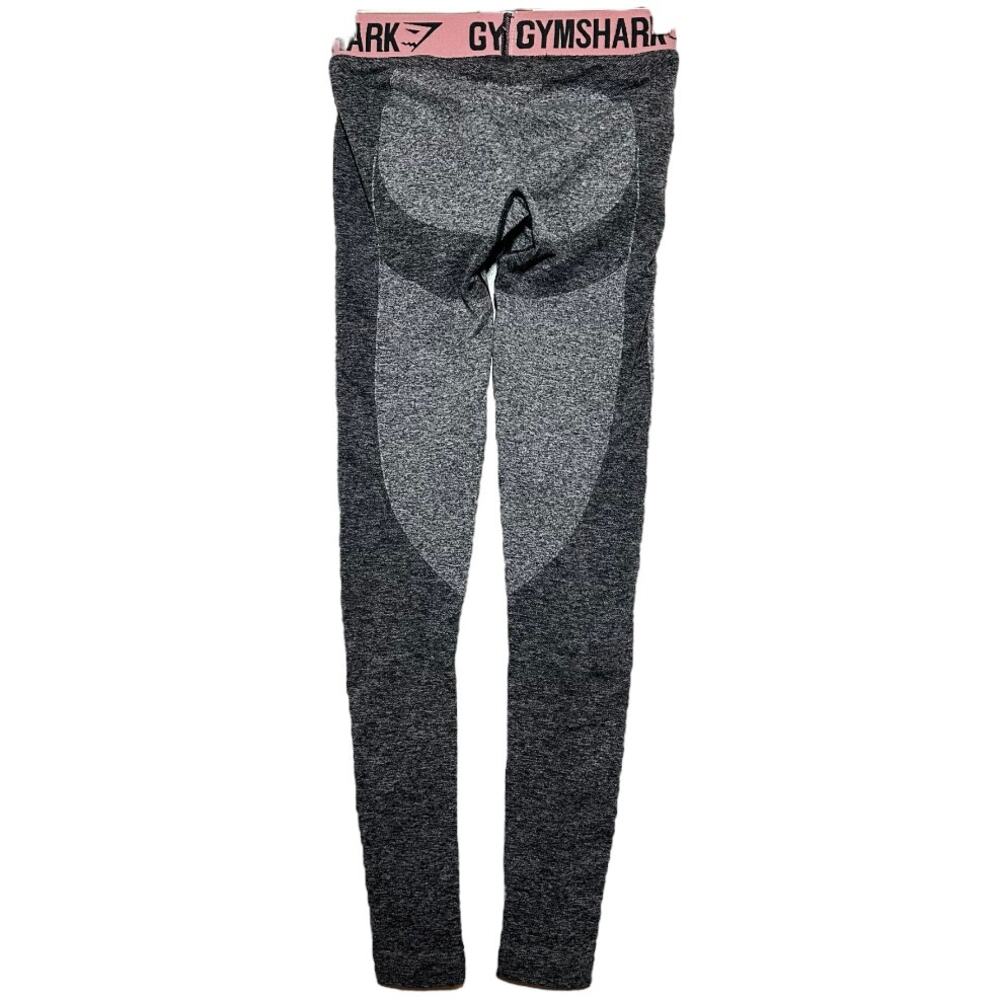 Gymshark Flex Leggings Dry Contour Wide Waistband Charcoal Marled Peach Pink XS